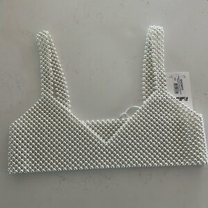 Peggy crop top pearl - Showpo